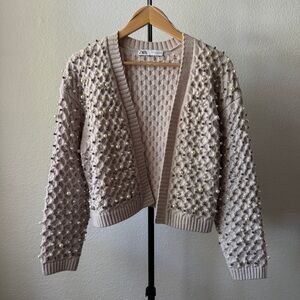 Zara Cream Chunky Knit Cardigan